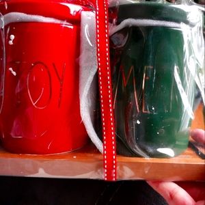 Rae Dunn joy and merry container